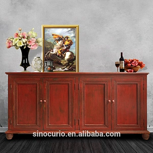 European antique wooden hand carving sideboard cabinet furniture
