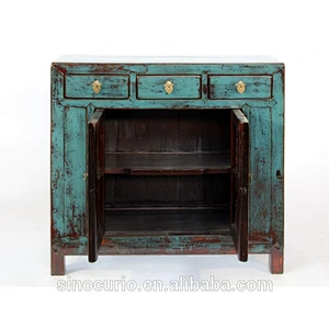 Chinese wooden antique furniture distressed wood storage cabinet