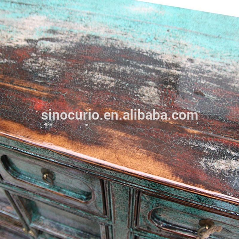 Asian antique reproduction living room glossy lacquer furniture sideboard