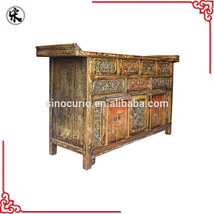 Chinese old classical praying cabinet- Tibetan antique shrine cabinet