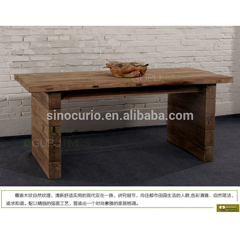 Industrial furniture Antique reclaimed wooden dining table old elm