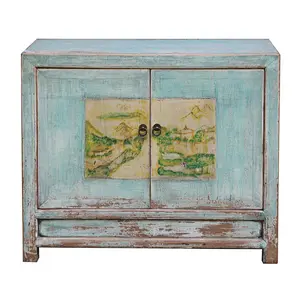Chinese Antique Shabby chic furniture antique wooden living room cabinets designs