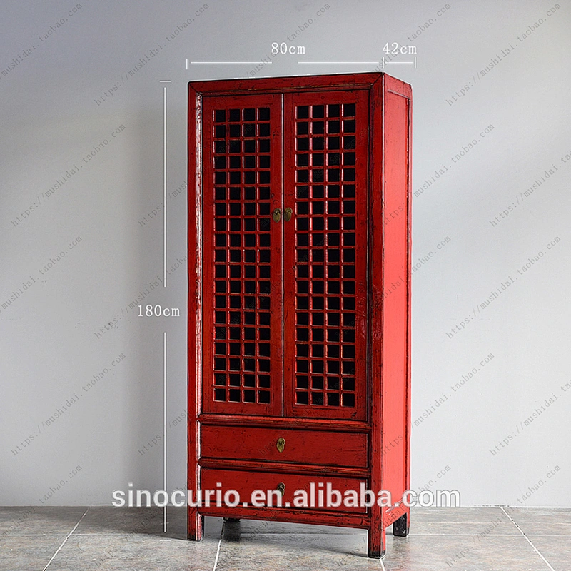 Antique Lattice Door Cabinet Asian Furniture
