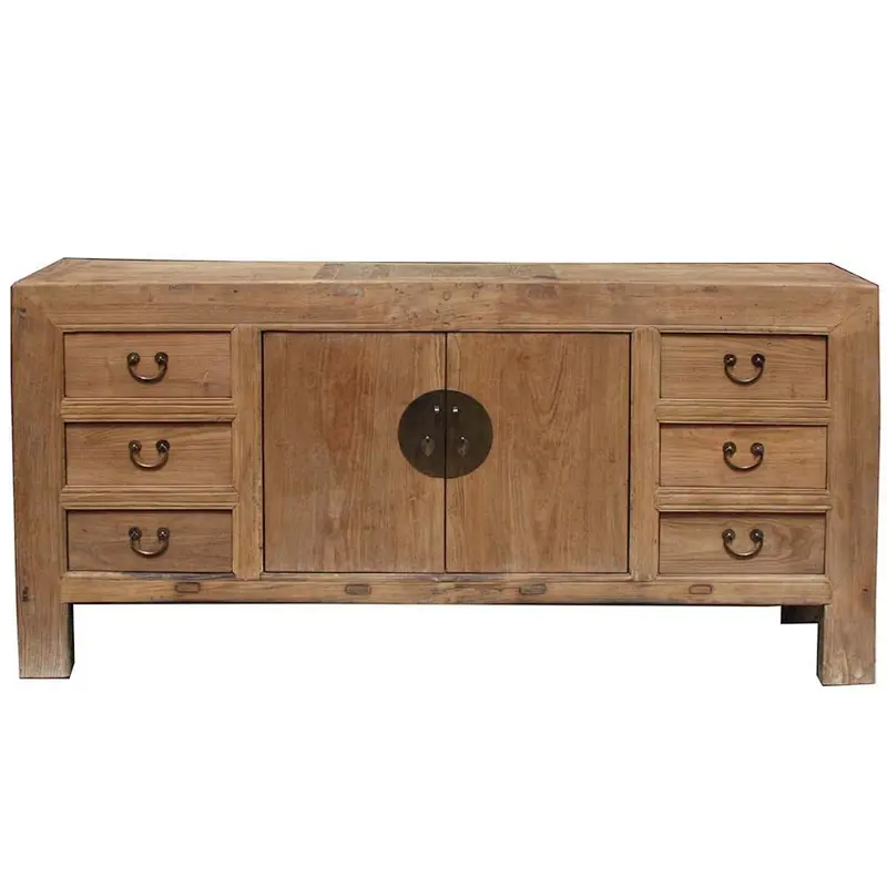 Antique recycled inlaid wood Furniture collected natural sideboard