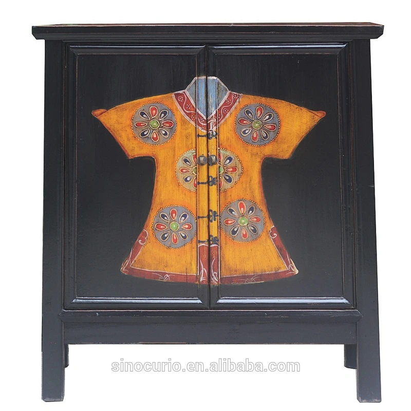 chinese antique asian clothes painted wooden cabinet furniture