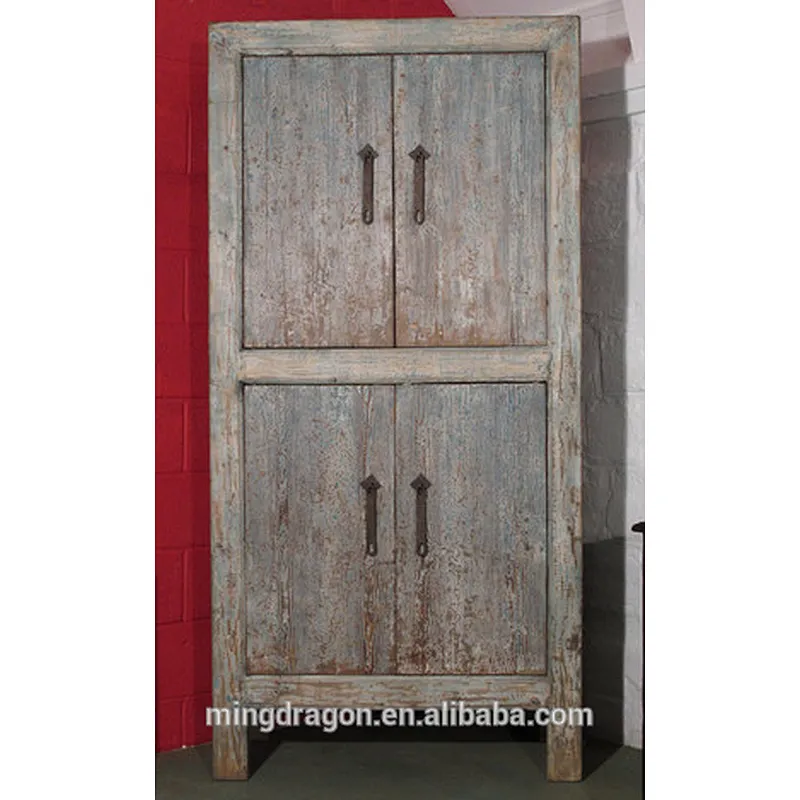 S24 Antique recycle wood bleached natural wardrobe