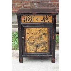 Chinese antique reproduction cabinet oriental painted storage furniture
