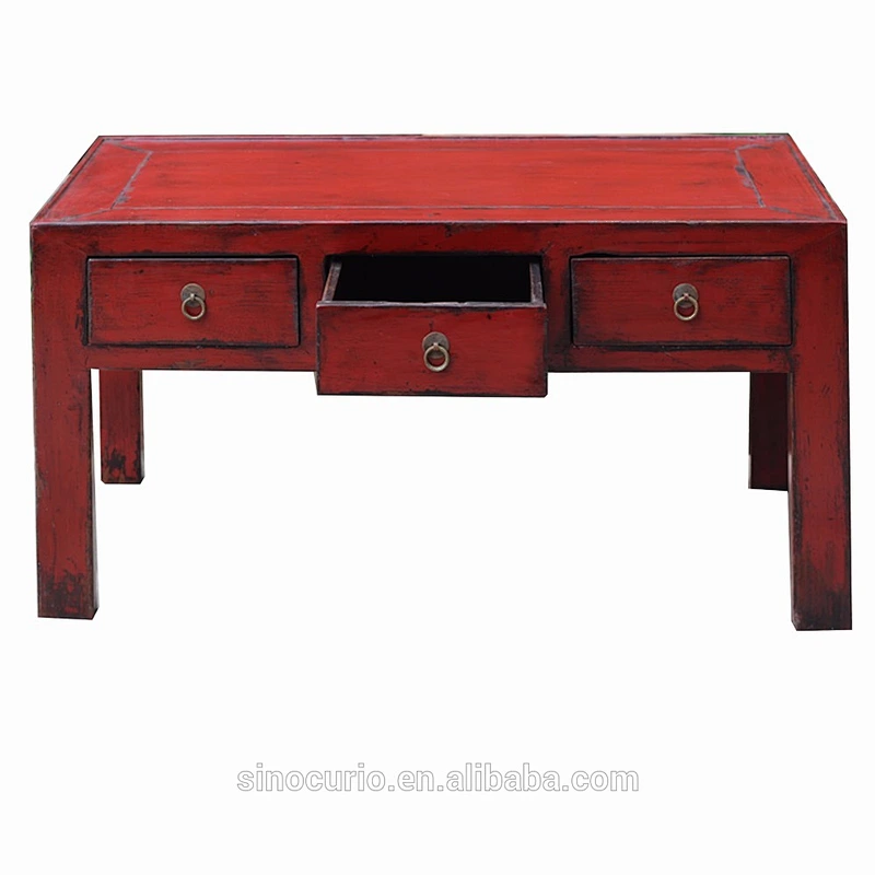 chinese antique wooden drawers design coffee table tea table