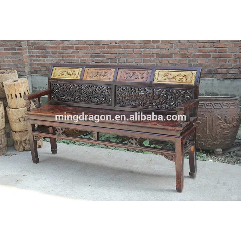 Chinese antique style hand carved solid wood sofa set