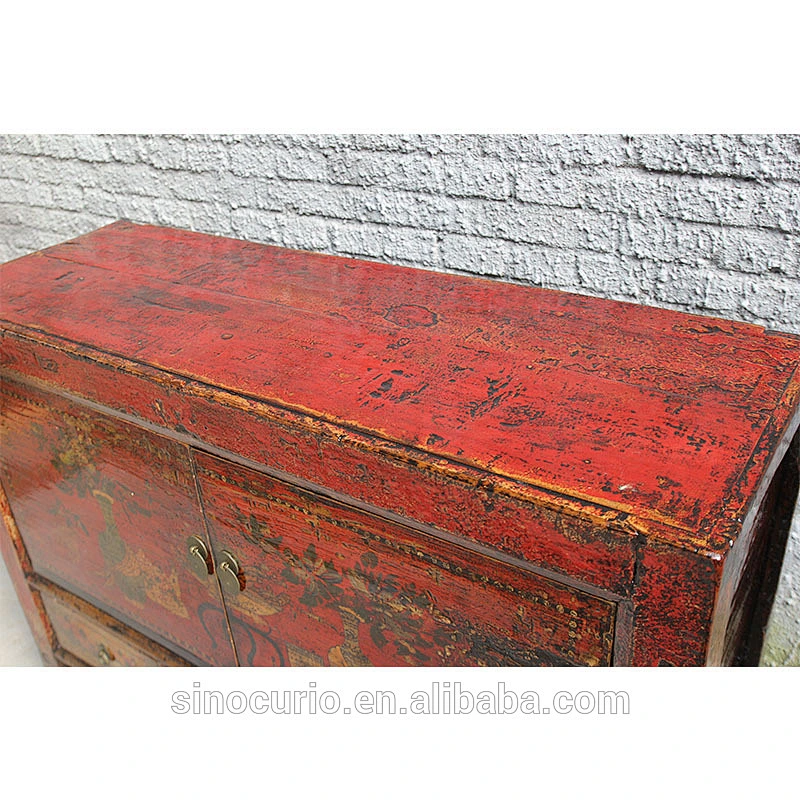 Asian furniture Chinese antique classical hand painted furniture high lacquer antique shoe cabinet