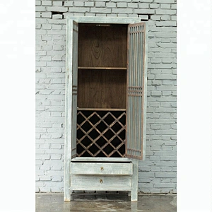 Chinese style living room rustic furniture reclaim wood distressed cabinet