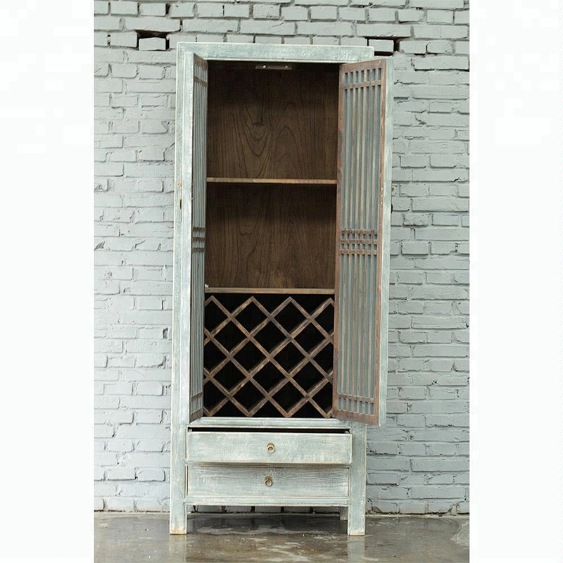 Chinese style living room rustic furniture reclaim wood distressed cabinet