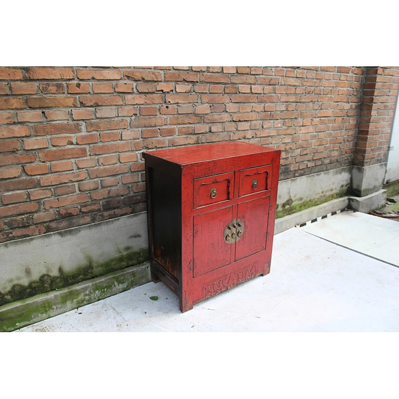 Chinese rustic beside table, antique wooden beside table