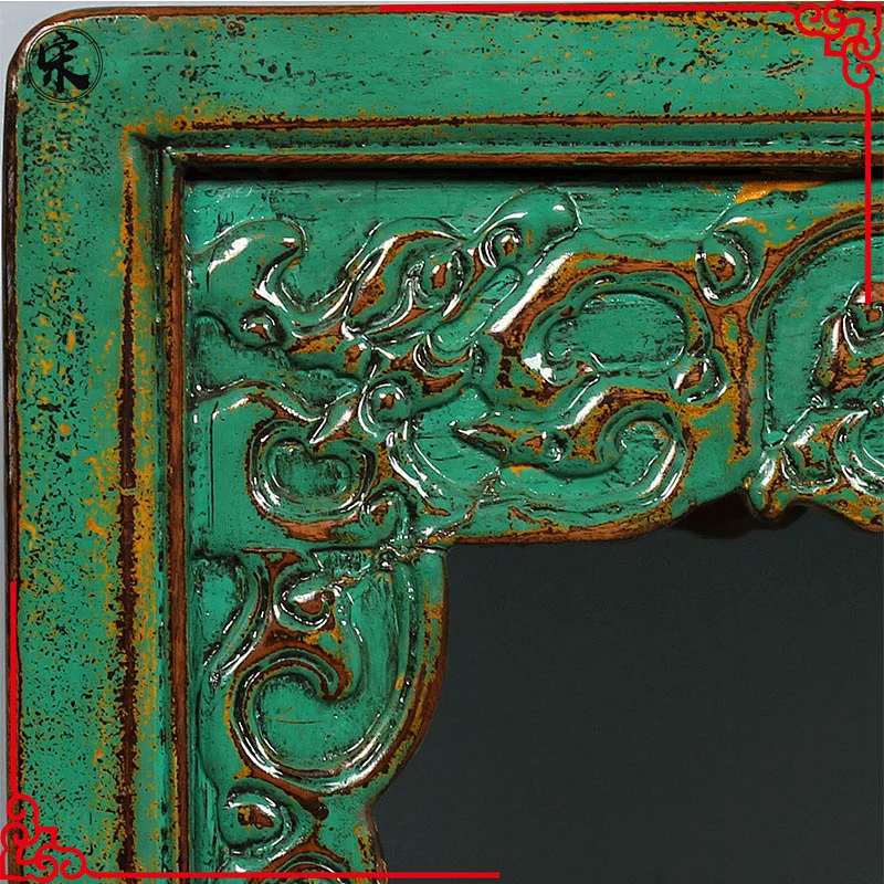 Chinese antique reclaimed carved wood shelf furniture