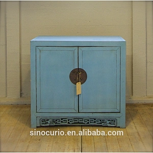 Asian antique two door wooden shoe cabinet