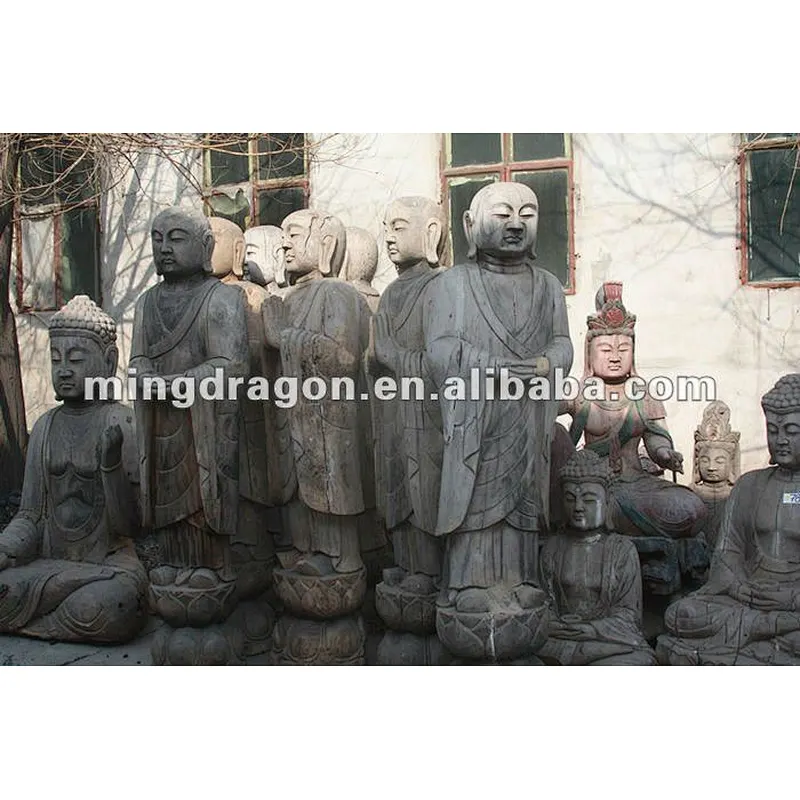 Chinese antique wooden standing buddha