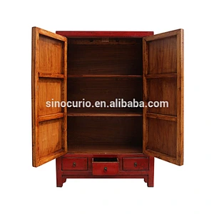 Oriental red Chinese lacquer cupboard sideboard furniture