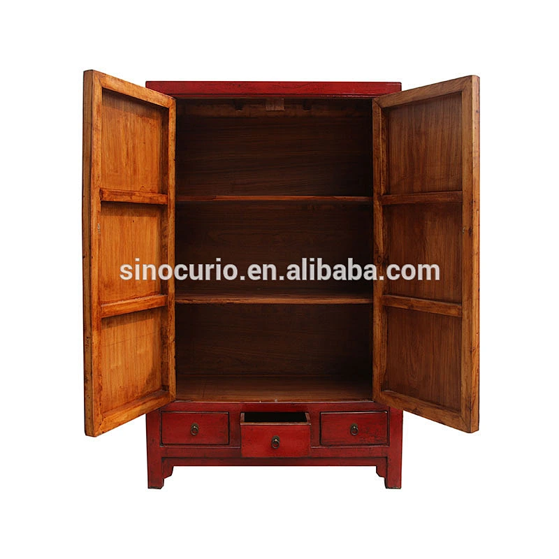 Oriental red Chinese lacquer cupboard sideboard furniture