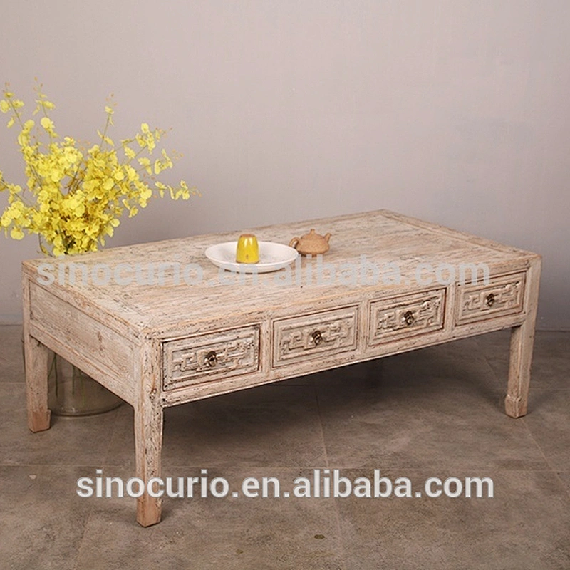 Antique furniture rustic carved coffee table shabby chic coffee table