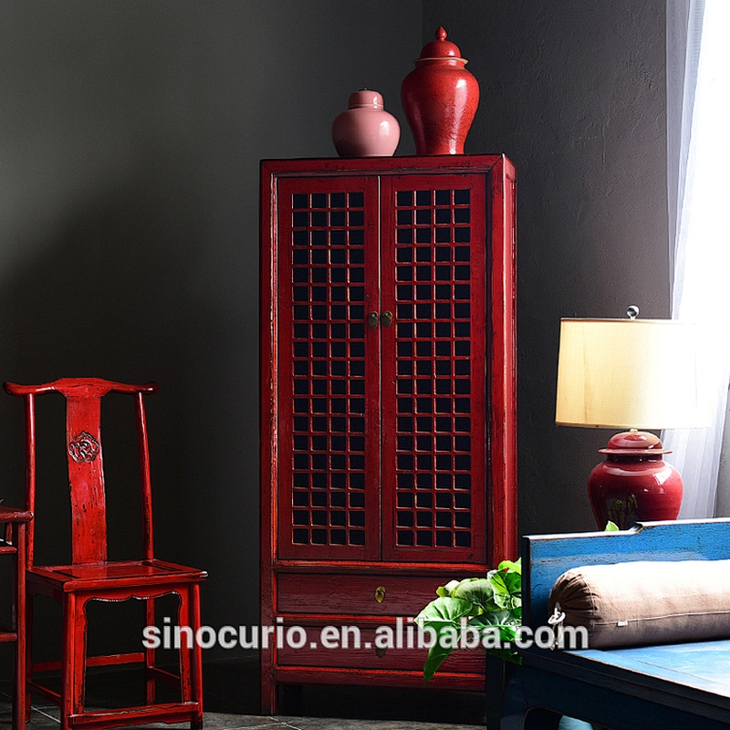 Antique Lattice Door Cabinet Asian Furniture