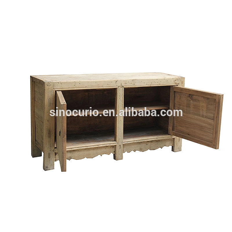 Oriental cabinet natural color dresser Chinese vintage hand carved shoe cupboard wooden furniture