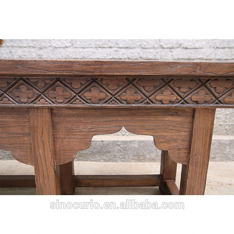 Reproduction Chinese vintage hand carved solid wood pine furniture living room benches