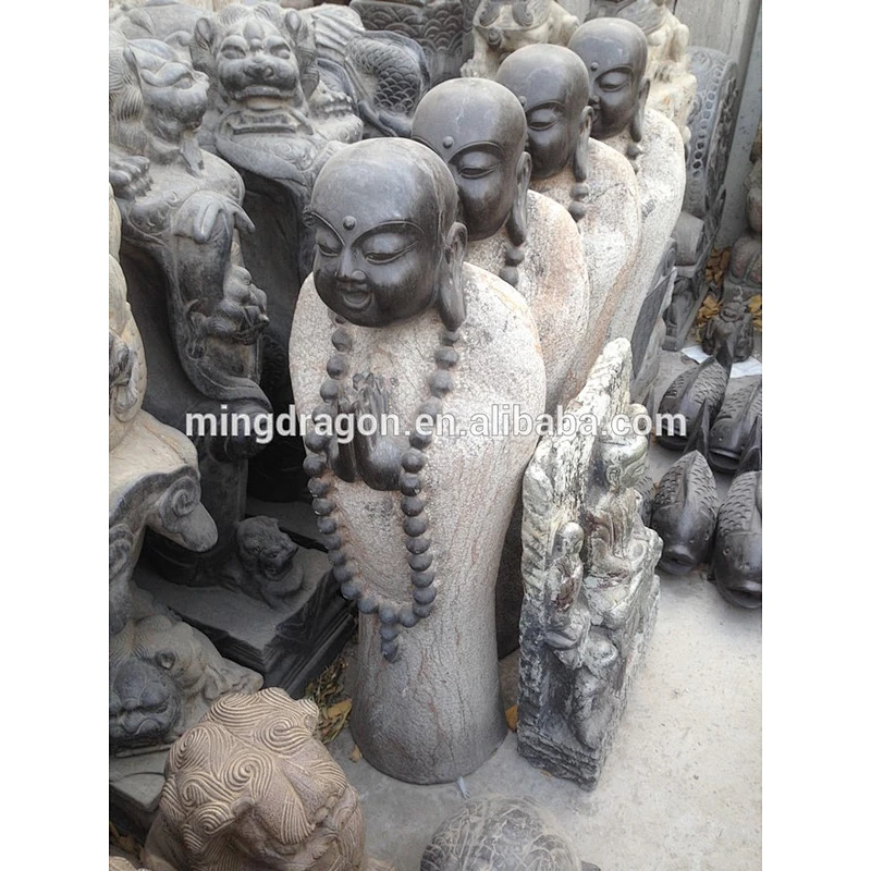 Antique large stone laughing stand buddha