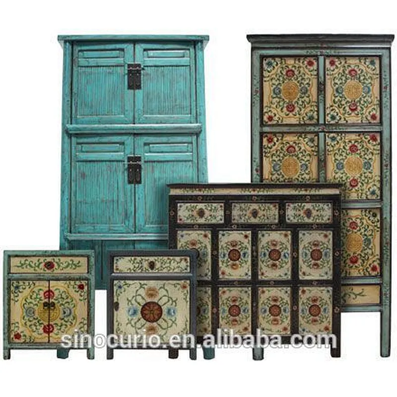 Antique relaimed solid wood kitchen furniture cabinet