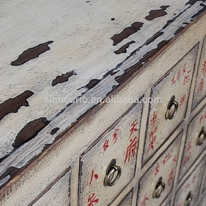 Chinese antique furniture- many drawers distressed medicine cabinet