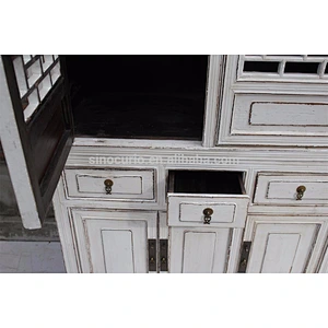 shabby chic kitchen cabinet Solid Wood Carving Antique Furniture