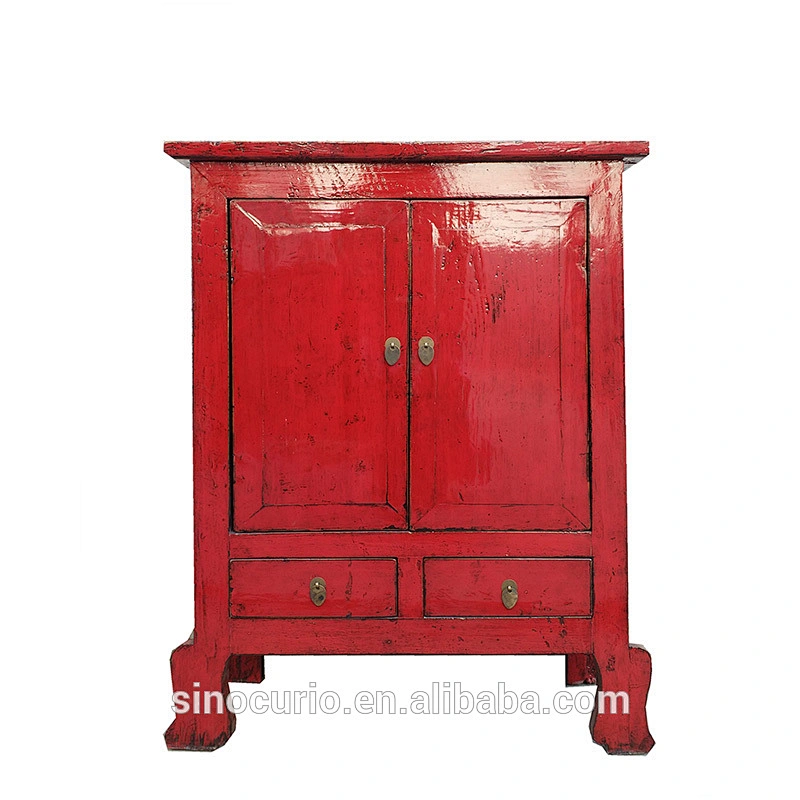 Antique Shanxi side cabinet painted solid wood reproduction furniture china cabinet vintage