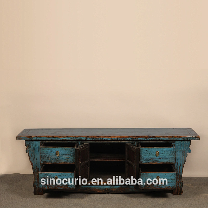 Chinese antique style solid wood lcd tv floor stand