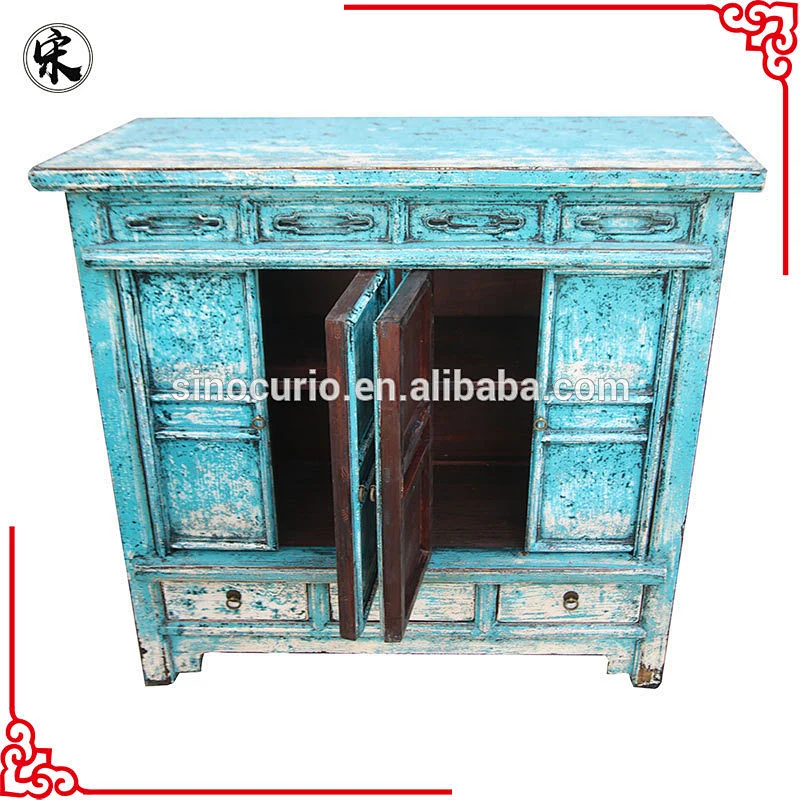 antique chinese reproduction living room recycled solid wooden glossy cabinet