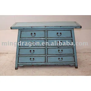 Chinese Antique Blue Filing Cabinet