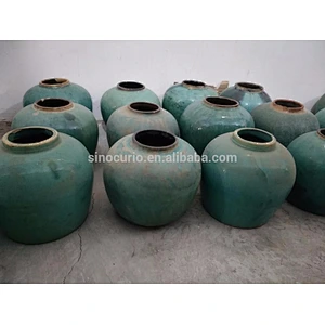 Chinese antique real old green ceramic pot