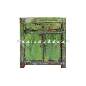 chinese antique lacquered wooden bedside cabinet/side table/nightstand