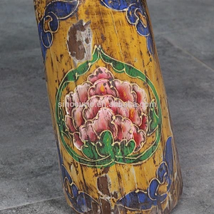 Chinese antique solid wood stool hand painting bench Bed stool