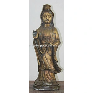 antique golden bronze Guanyin