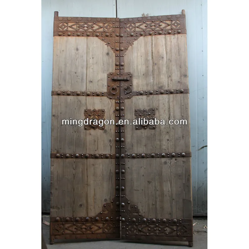 Chinese antique exterior solid recycle wood door