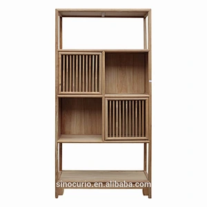CHINESE ANTIQUE SOLID OAK WOOD BOOKCASE/DISPLAY SHELVING