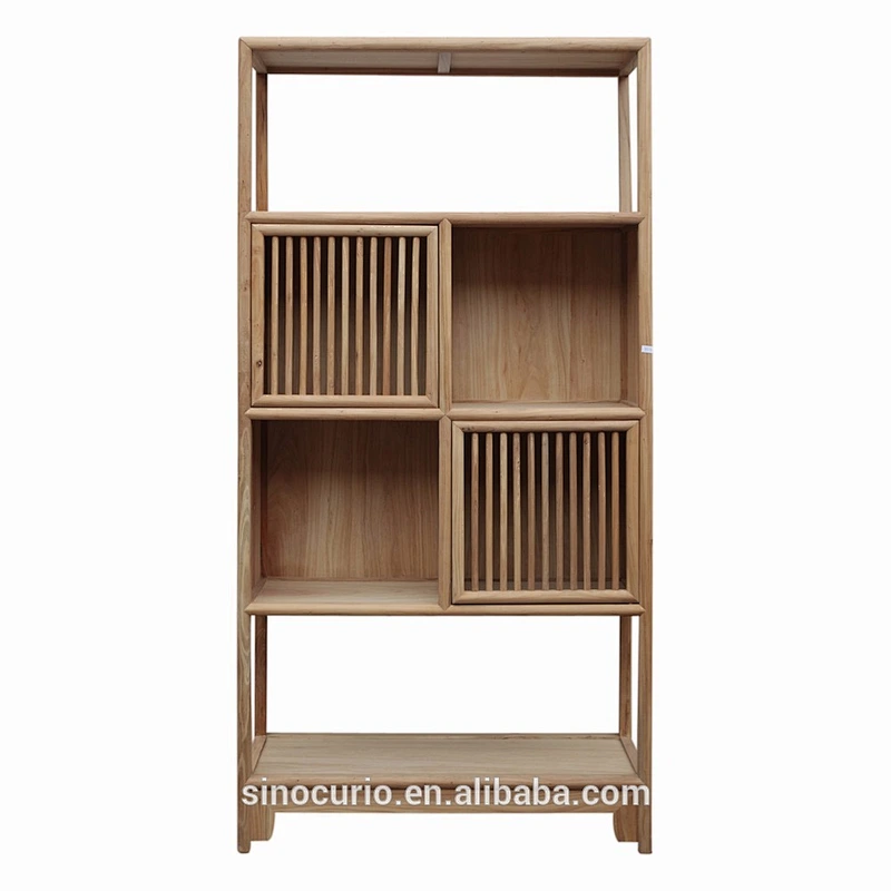 CHINESE ANTIQUE SOLID OAK WOOD BOOKCASE/DISPLAY SHELVING