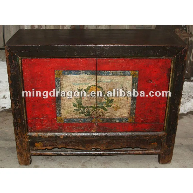 chinese antique two door mongolia cabinet