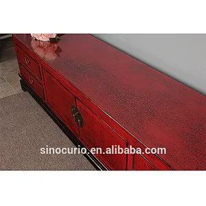 Antique distressed wood tv stand
