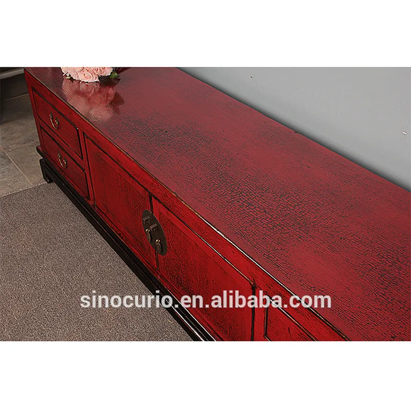 Antique distressed wood tv stand