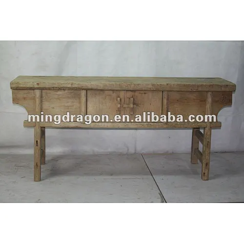 chinese antique nature color long table with two door