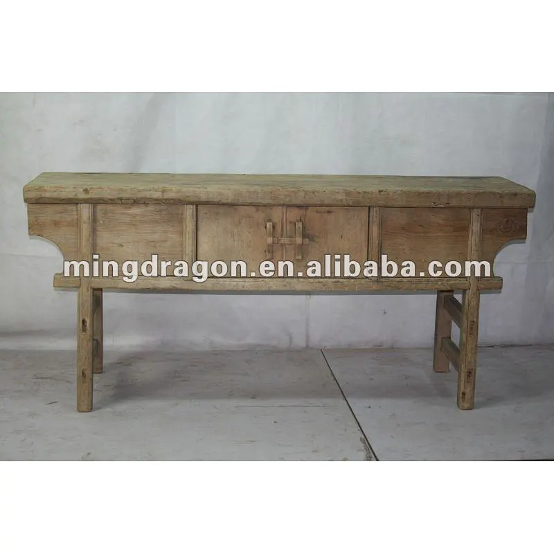 chinese antique nature color long table with two door