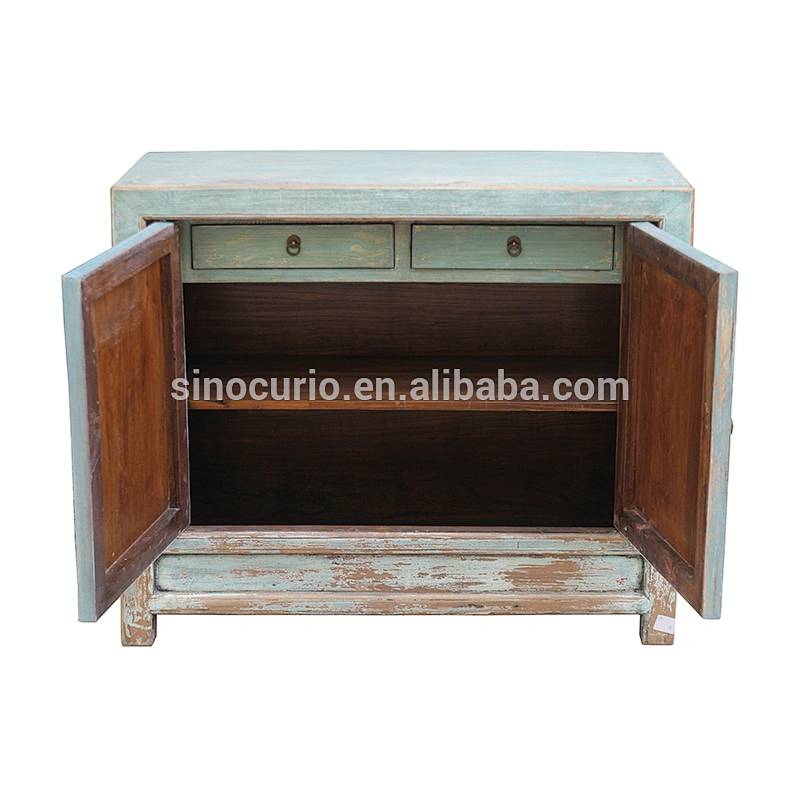 chinese antique living room furniture reclaimed wood 2doors sideboard cabinet