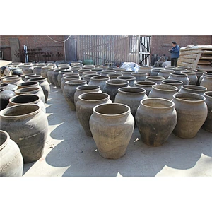 Chinese antique flower clay pot