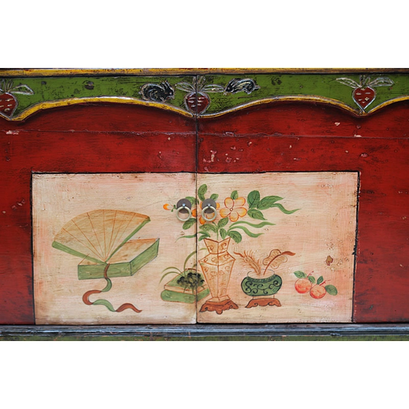 Chinese antique furniture/Mongolia Reproduction cabinet/hand-painting cabinet