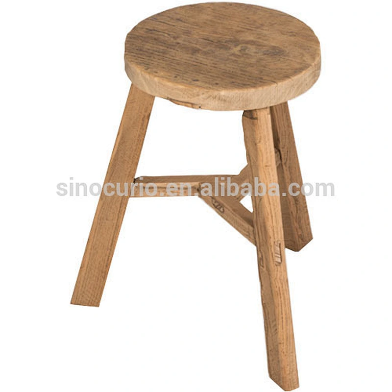 Chinese antique vintage rustic natural original recycle wood stool